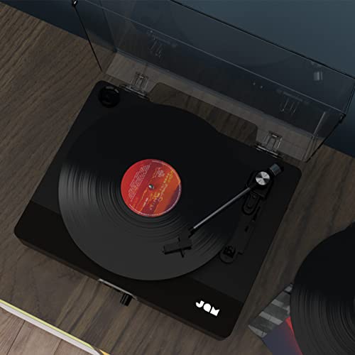 JAM Sound Stream  Turntable, Speaker Stereo Integrati, Connettività Bluetooth, 3 Velocità, Adattatore CA, Cavo da RCA ad AUX, Adattatore per Vinili e Tappetino Inclusi, Nero Opaco : Elettronica
