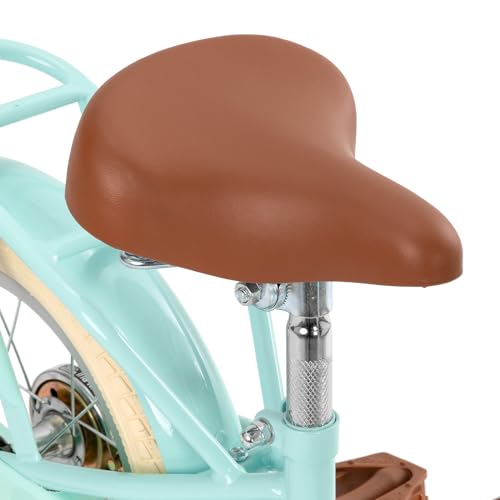 STITCH MANCHI Bicicletta per bambini da 16 pollici con cestino e stabilizzatori per bambini e bambine di 4 5 6 7 anni, verde menta… : Sport e tempo libero