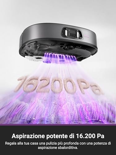 EUREKA J15 Pro Ultra Robot Aspirapolvere Lavapavimenti, Aspirapolvere Robot Potente Aspirazione 16200Pa, Lavaggio Mocio ad Acqua Calda a 75℃, Mappatura con AI, Stazione Autopulizia/autopulente : Casa e cucina