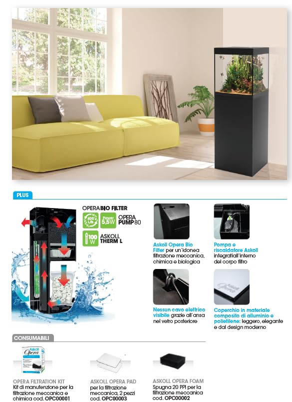 OPERA AQUARIUM 80 STEEL : Amazon.it: Prodotti per animali domestici
