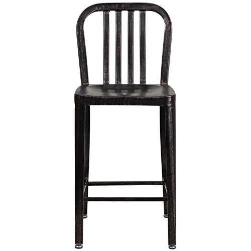 Flash Furniture Sedia da esterno, in acciaio zincato, oro/nero anticato, 48,26 x 40,01 x 92,08 cm : Amazon.it: Giardino e giardinaggio