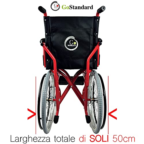 GOVITA Carrozzina Pieghevole Per Passaggi Stretti, Ideale Per I Passaggi In Ascensore_Gostreet Slim 40 Cm   Telaio Doppia Crociera In Acciaio Sedia A Rotelle Pieghevole Slim : Amazon.it: Salute e cura della persona