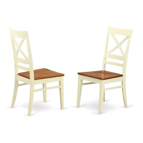 East West Furniture ANQU5 WHI W   Set dinette per 4 persone, con tavolo rotondo da cucina con piedistallo e 4 sedie, 91 x 91 cm : Casa e cucina