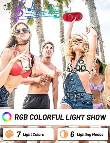 NOTABRICK Altoparlante Bluetooth con luci, altoparlanti portatili wireless Bluetooth 5.0, 30 W, suono stereo forte, impermeabile IPX7, lunga durata, portata Bluetooth 30,5 m : Amazon.it