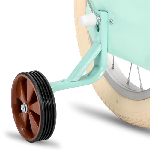 STITCH MANCHI Bicicletta per bambini da 16 pollici con cestino e stabilizzatori per bambini e bambine di 4 5 6 7 anni, verde menta… : Sport e tempo libero