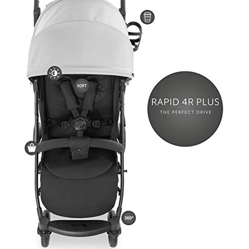 hauck Passeggino Rapid 4R Plus   Passeggino Leggero 25 kg Portata   Passeggino Pieghevole Veloce con Cappotta XL UPF 50     Passeggino Compatto, Reclinabile con Portabibite   Grande Cesto   Grigio : Prima infanzia