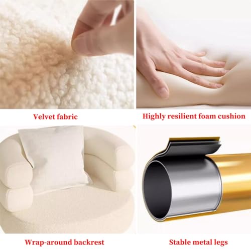 Sedia in Accento Bianca, Sedia a Botte Moderna, Sedia da toeletta con Gamba Nera, Poltrona Accogliente Poltrona pigra Sedia da Lettura per Soggiorno Sala Trucco Camera da Letto Lettura, senz : Amazon.it: Casa e cucina