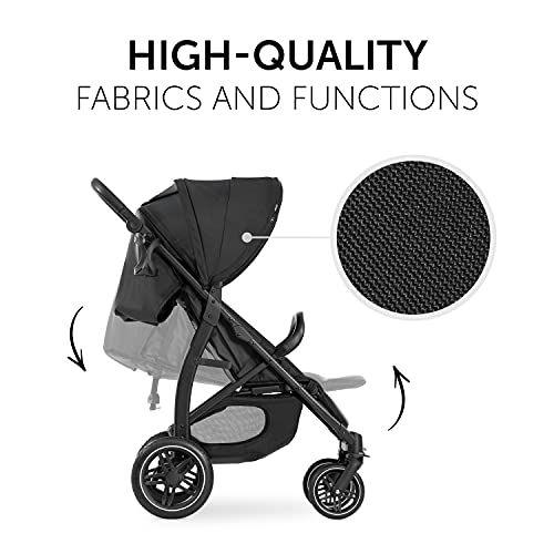 hauck Passeggino Leggero Rapid 4D per Bambini dalla Nascita fino a 22 kg con funzione Reclinabile, Pneumatici in Gomma, Portabicchieri, UPF 50 , Passeggino Compatto, Cestino XL fino a 3 kg   Nero : Prima infanzia