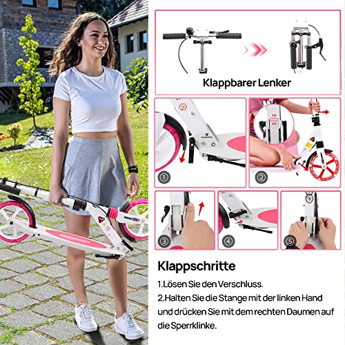 TENBOOM Monopattino pieghevole, con freno a mano e campana : Amazon.it: Sport e tempo libero
