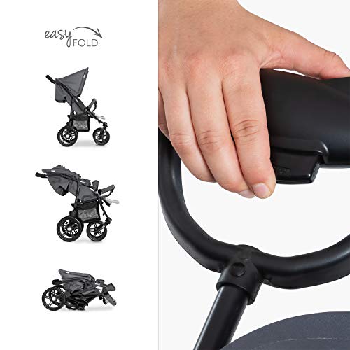 hauck Roadster Duo SLX Passeggino Gemellare   Passeggino Doppio Dalla Nascita Fino a 30 kg, Compatibile con Navicella Morbida 2in1   Pieghevole, Compatto   Grigio, Argento : Amazon.it: Prima infanzia