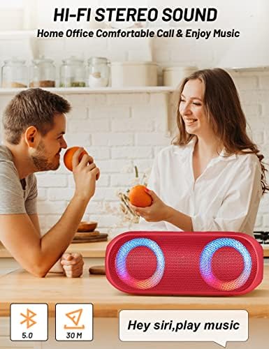 NOTABRICK Altoparlante Bluetooth con luci, altoparlanti portatili wireless Bluetooth 5.0, 30 W, suono stereo forte, impermeabile IPX7, lunga durata, portata Bluetooth 30,5 m : Amazon.it