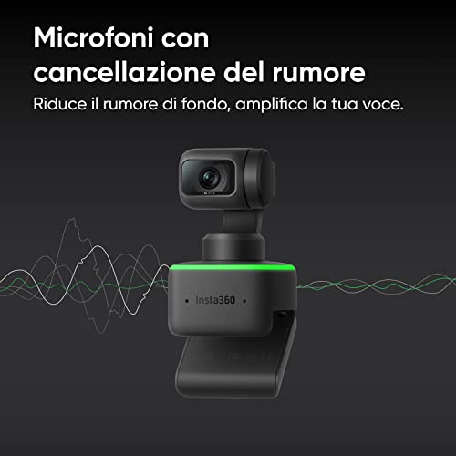 Insta360 Link Kit treppiede Webcam PTZ 4K con sensore da 1/2", Tracciamento IA, controllo gestuale, HDR, microfoni con cancellazione del rumore, modalità specializzate, webcam per laptop : Elettronica