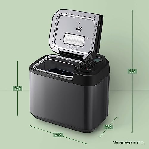 Panasonic SD YR2540 Premium Grigio Macchina per il pane completamente automatica, design orizzontale e dispenser per lievito, 32 programmi automatici, due sensori di temperatura, tempo predefinito di : Amazon.it: Casa e cucina