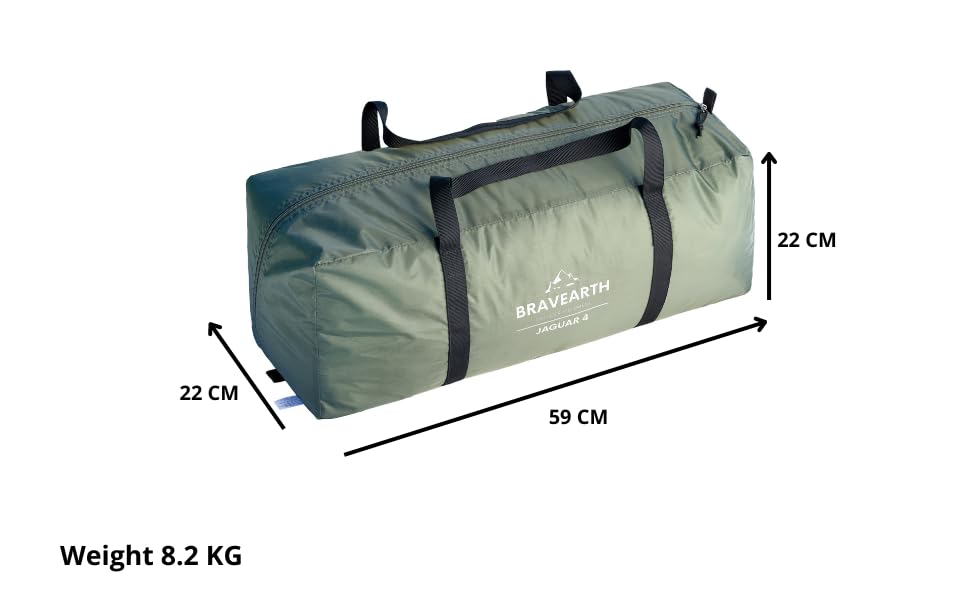 BravEarth Jaguar, Tenda da Campeggio Unisex Adulto, Verde, 4 Persone : Amazon.it: Sport e tempo libero