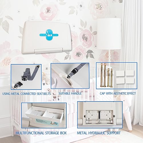 Concise Home Fasciatoio per Bambini,Fasciatoio pensile per uso Domestico e Commerciale,con Cintura di Sicurezza e vano Portaoggetti,Pieghevole per risparmiare spazio,Sicuro e Stabile (Bianco) : Amazon.it: Prima infanzia