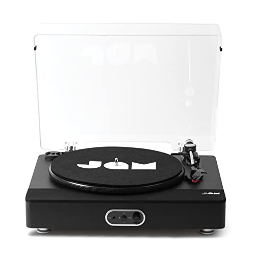 JAM Sound Stream  Turntable, Speaker Stereo Integrati, Connettività Bluetooth, 3 Velocità, Adattatore CA, Cavo da RCA ad AUX, Adattatore per Vinili e Tappetino Inclusi, Nero Opaco : Elettronica