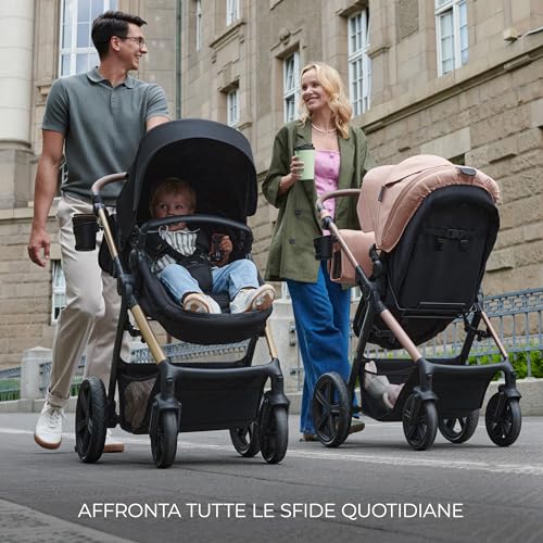 Kinderkraft MOOV2 Trio passeggino neonati 3 in 1 fino 26 kg, con Ovetto I SIZE 40 75 cm, Carrozzina reversibile fronte mamma e strada, Schienale regolabile, Ruote gonfiabili, Grigio : Amazon.it: Prima infanzia