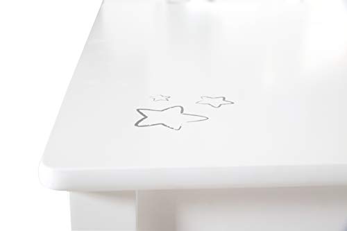 roba Set Tavolo   2 Sedie per Bambini Little Stars   Stile Country   dai 18 Mesi ai 10 Anni   Panca a 3 Altezze   Convertibile   Leggero e Robusto   Legno Bianco : Roba: Prima infanzia