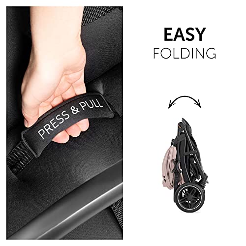 hauck Passeggino Leggero Rapid 4D per Bambini dalla Nascita fino a 22 kg con funzione Reclinabile, Pneumatici in Gomma, Portabicchieri, UPF 50 , Passeggino Compatto, Cestino XL fino a 3 kg   Rosa : Prima infanzia
