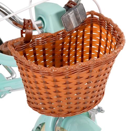 STITCH MANCHI Bicicletta per bambini da 16 pollici con cestino e stabilizzatori per bambini e bambine di 4 5 6 7 anni, verde menta… : Sport e tempo libero