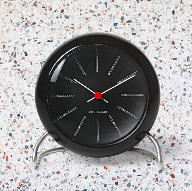 Rosendahl ARNE JACOBSEN Zegarek Stołowy - Budzik Czarny - Bankers