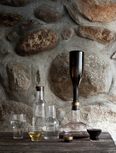 Audo DELUXE Karafka Napowietrzająca - Dekanter do Wina 1,4 l - Złota