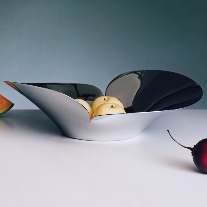 Georg Jensen BLOOM Stalowa Misa Dekoracyjna 50 cm / Srebrna Polerowana