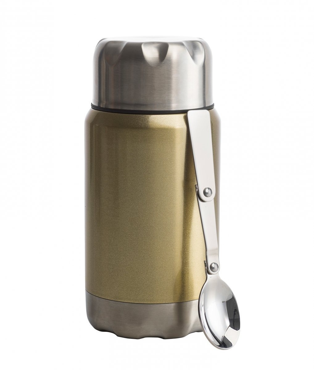 Sagaform TO GO Termos Obiadowy 600 ml ze Składaną Łyżką / Złoty