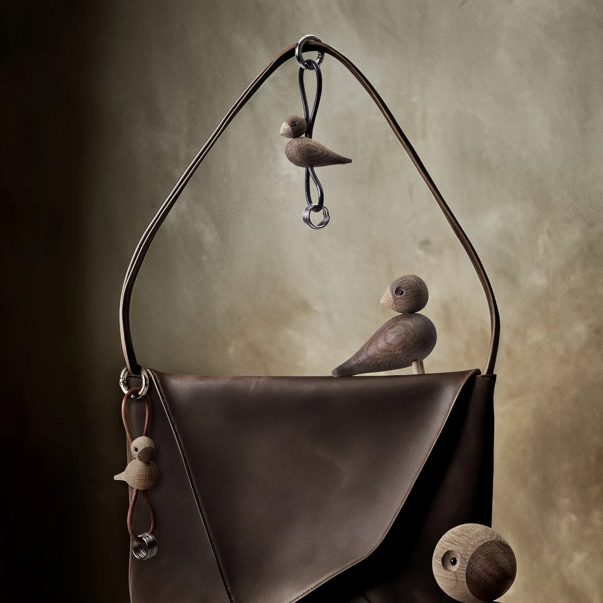 Kay Bojesen SONGBIRD Brelok do Kluczy - Przywieszka do Torebki - Ptaszek / Ciemny