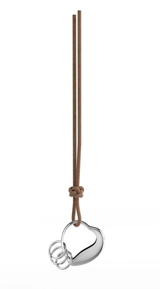 Georg Jensen HEART Brelok do Kluczy na Skórzanym Sznurku / Serce