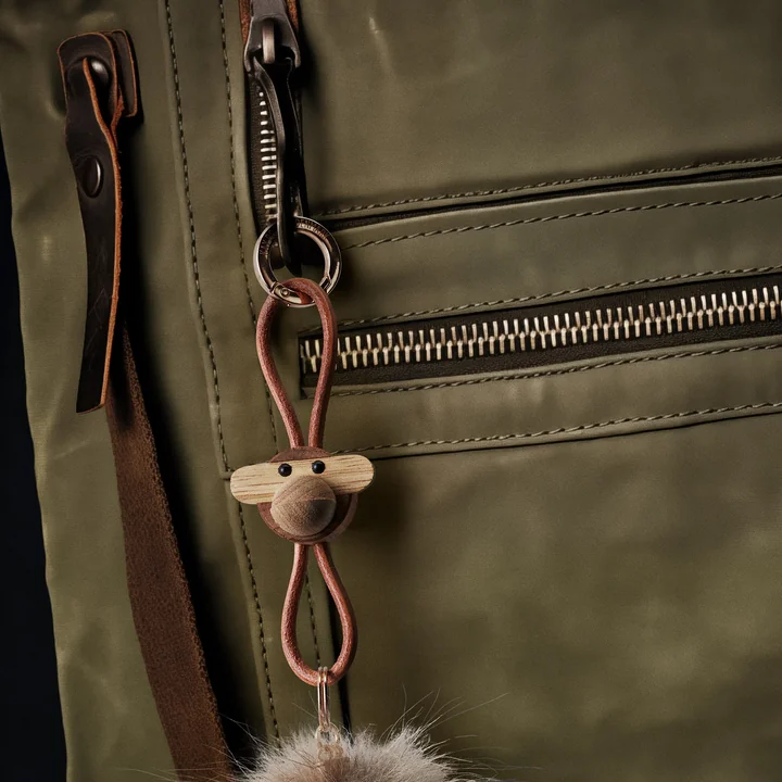 Kay Bojesen MONKEY Brelok do Kluczy - Przywieszka do Torebki - Małpka / Jasny Pasek