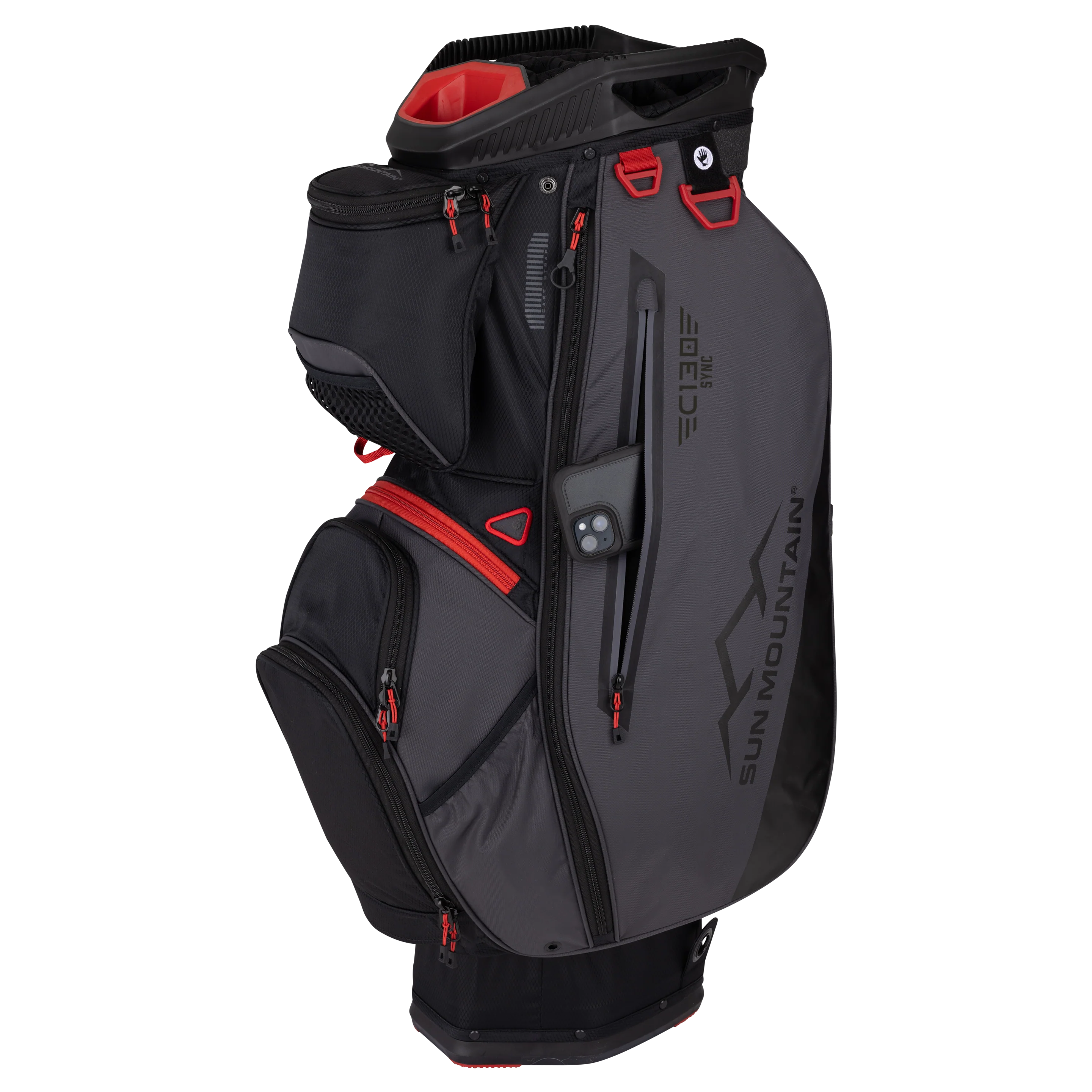 2025 Sun Mountain C130 Sync Cart Bag - Black/Steel/Red