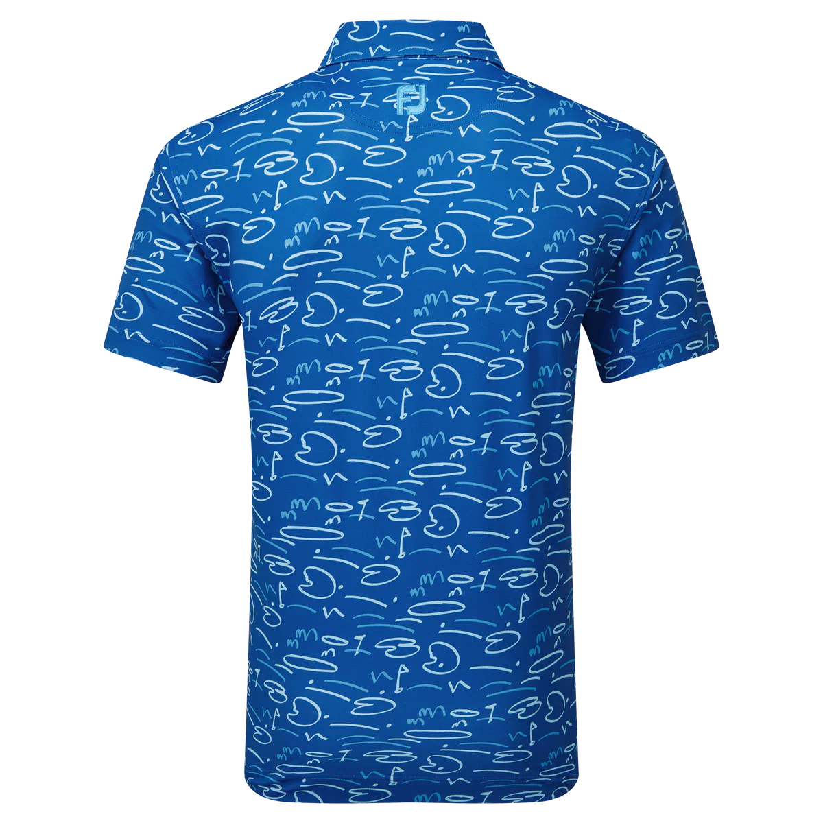 2024 FootJoy Men's Golf Course Doodle Polo - Deep Blue
