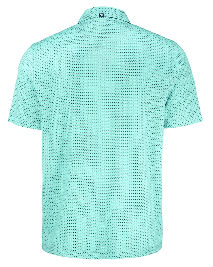 2025 Cutter & Buck Men's Pike Eco Shadow Check Print Polo - Fresh Mint