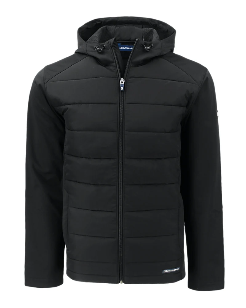 2025 Cutter & Buck Men's Evoke Eco Hybrid Hooded Jacket - Black