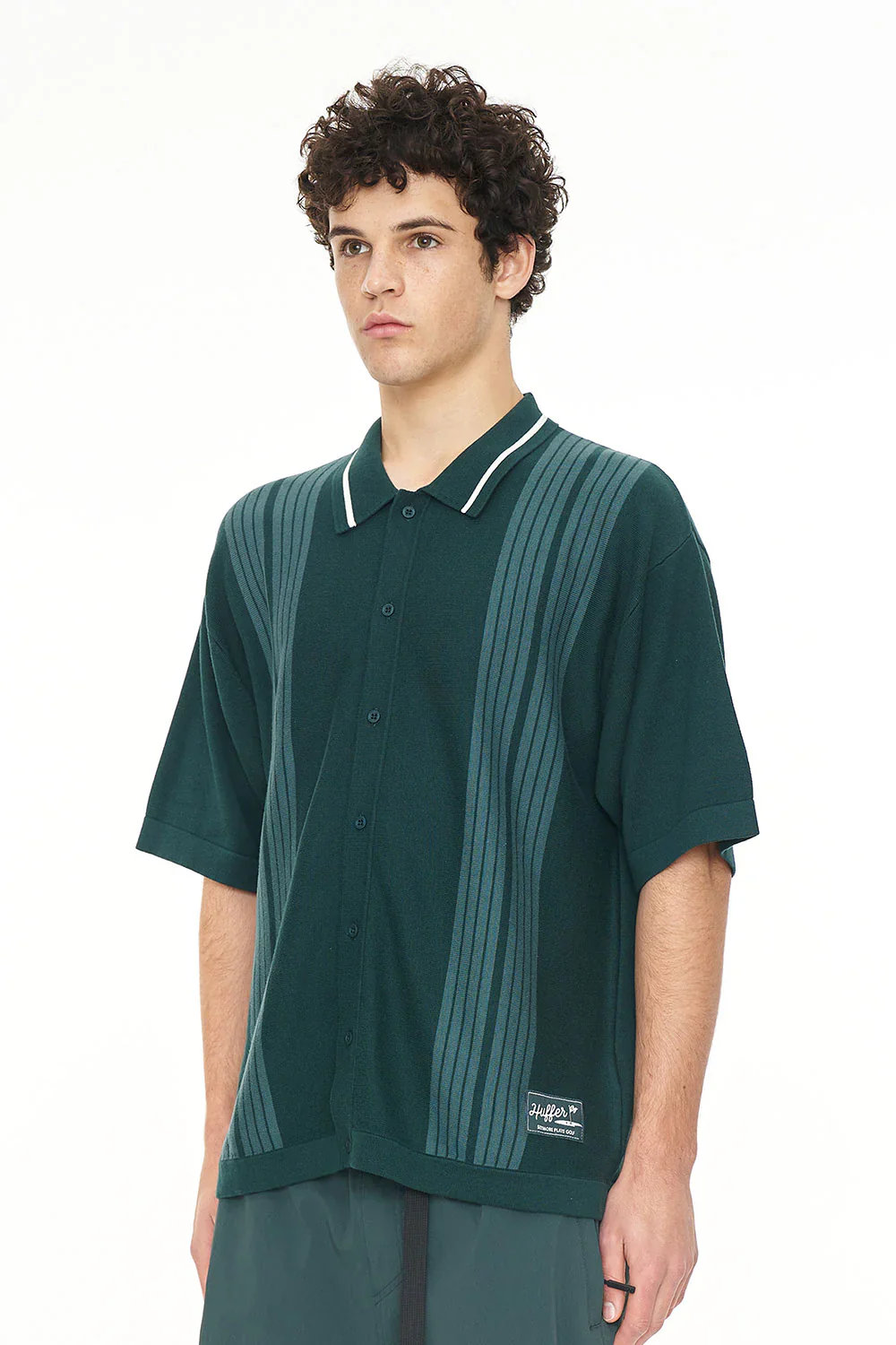 2025 Huffer Men's Knit Shirt - Golf Green