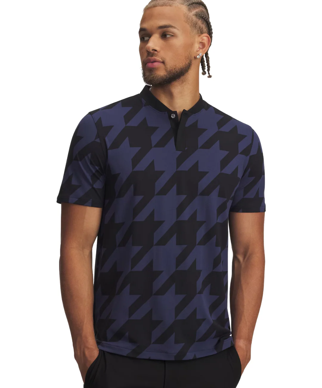 2025 Under Armour Men's Curry Bomber Polo - Ultimate Black/Washed Navy