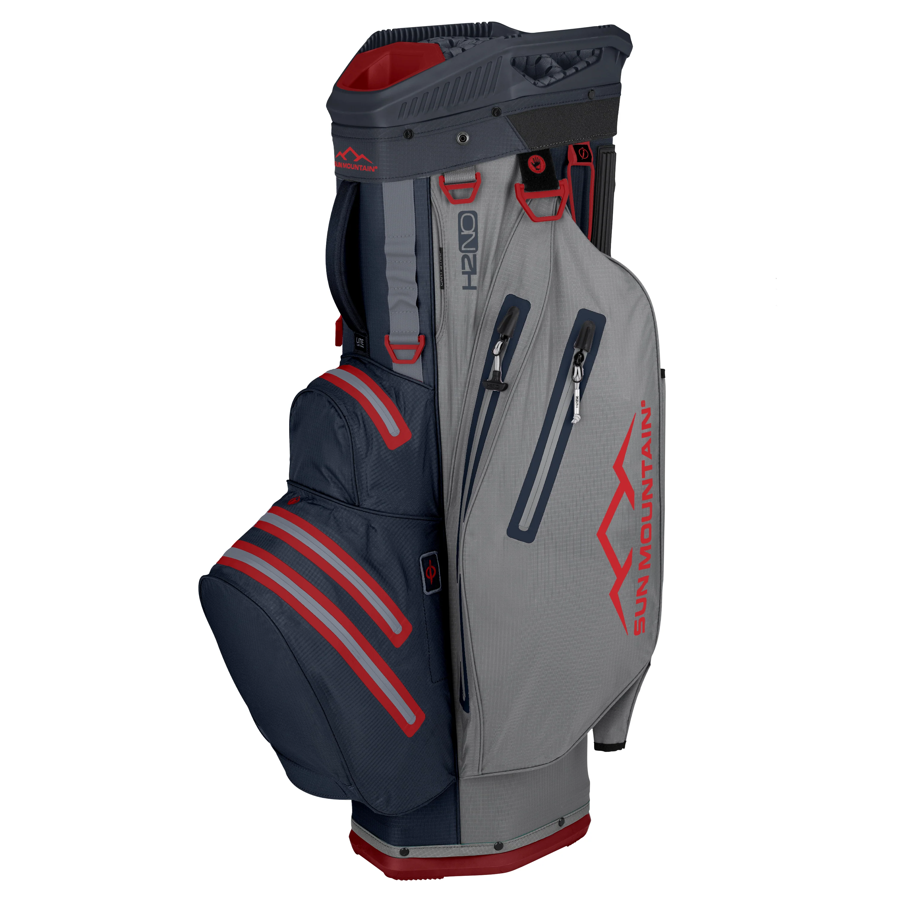 2024 Sun Mountain H2NO Lite Cart Bag - Cadet/Grey/Red