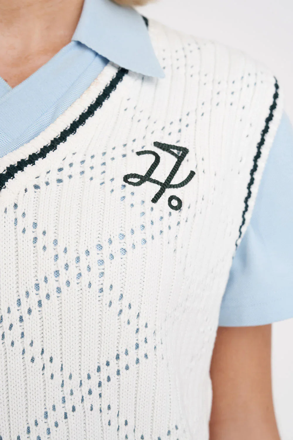 2025 Huffer Women's Diamond Crop Vest - Chalk