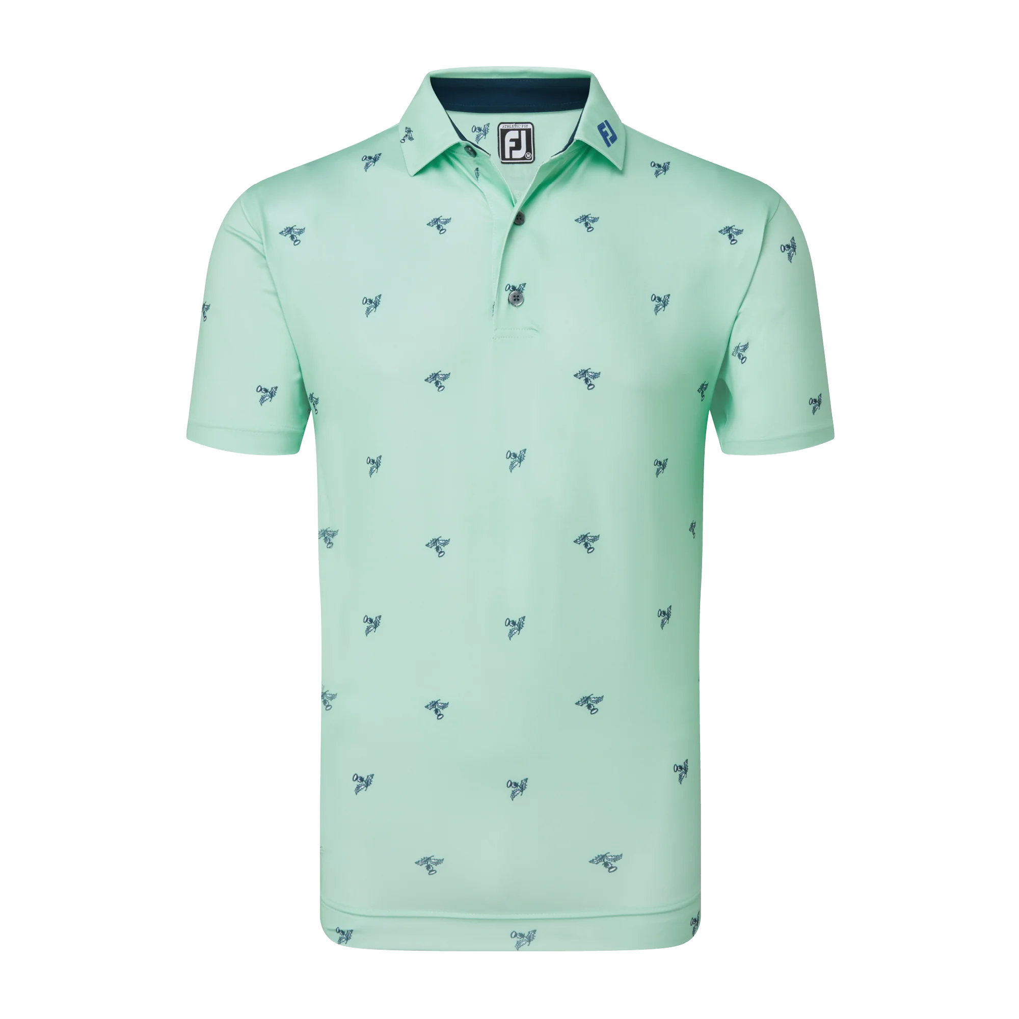 2024 FootJoy Thistle Print Lisle Men's Polo - Sea Glass