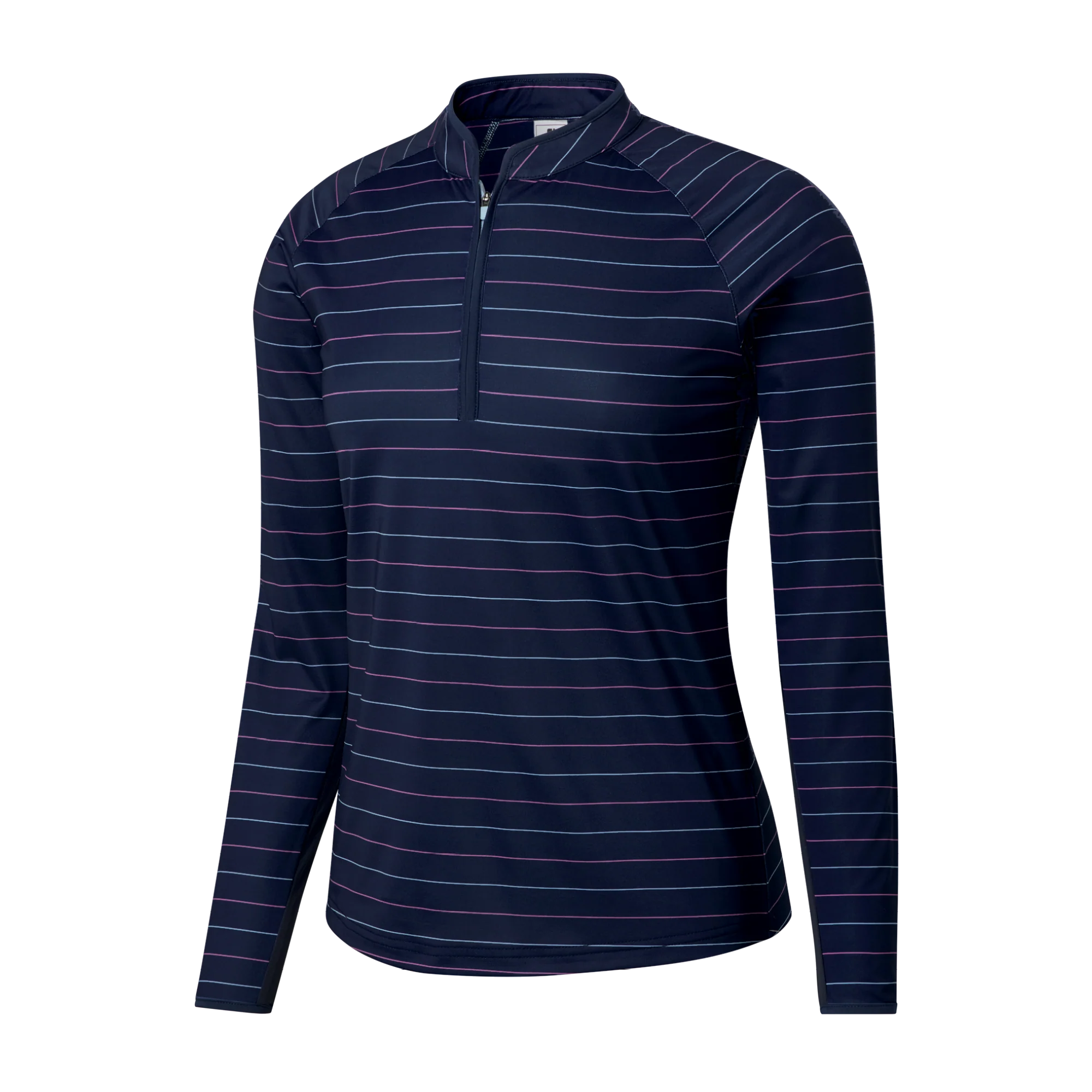 2025 FootJoy Women's 1/4 Zip Long Sleeve Sun Protection Shirt - Navy Stripe