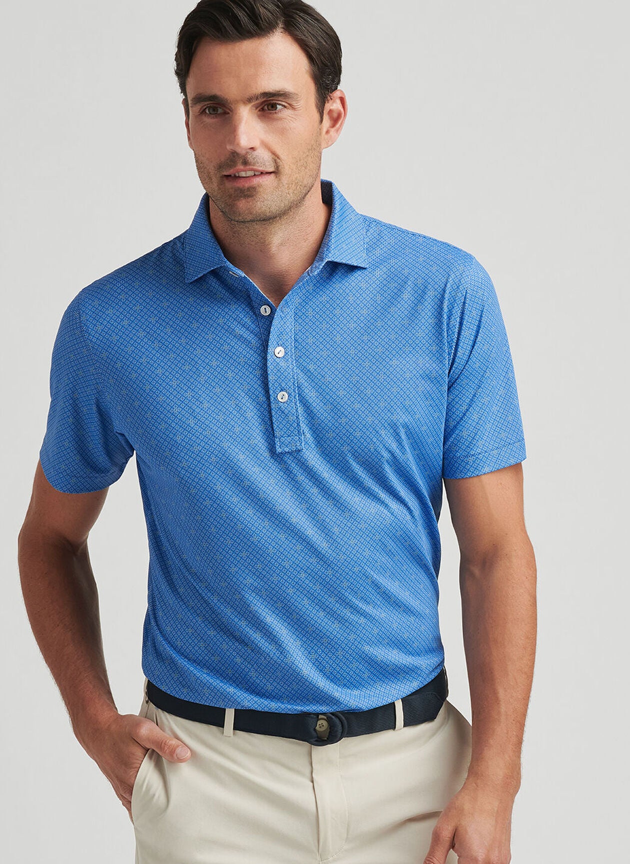 2025 Peter Millar Men's Bickett Performance Jersey Polo - Dark Blue