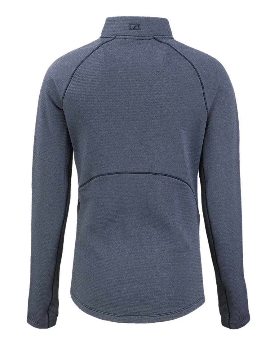 2025 Cutter & Buck Women's Peshastin Eco Fleece Half Zip Pullover - Navy Blue Heath