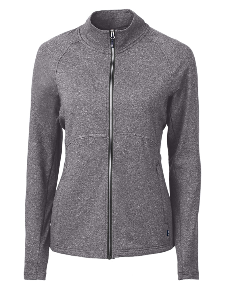 2025 Cutter & Buck Women's Adapt Eco Heather Full Zip - Black Heather
