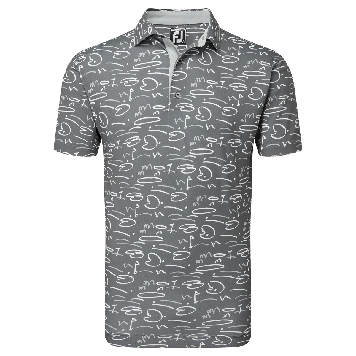 2024 FootJoy Men's Golf Course Doodle Polo - Gravel