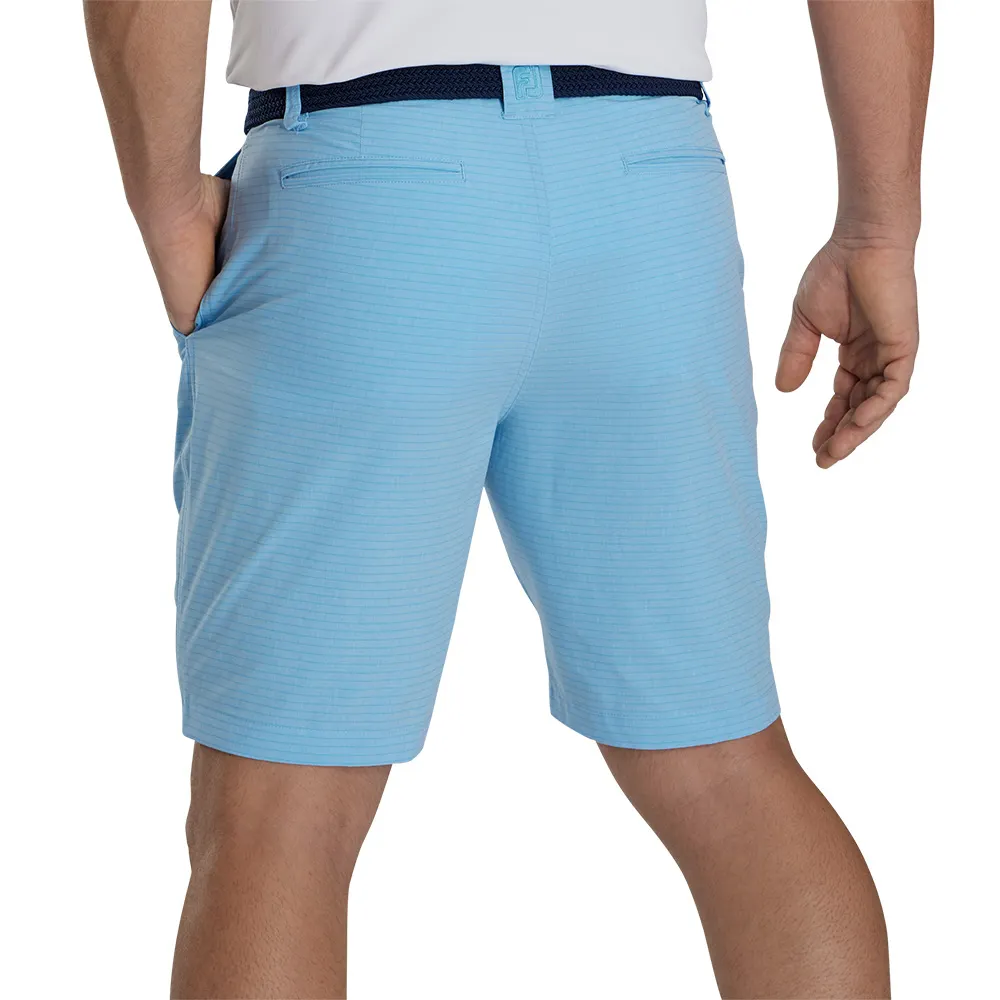 2024 FootJoy Lightweight Stripe Men's Golf Short - Heather Blue/Sky
