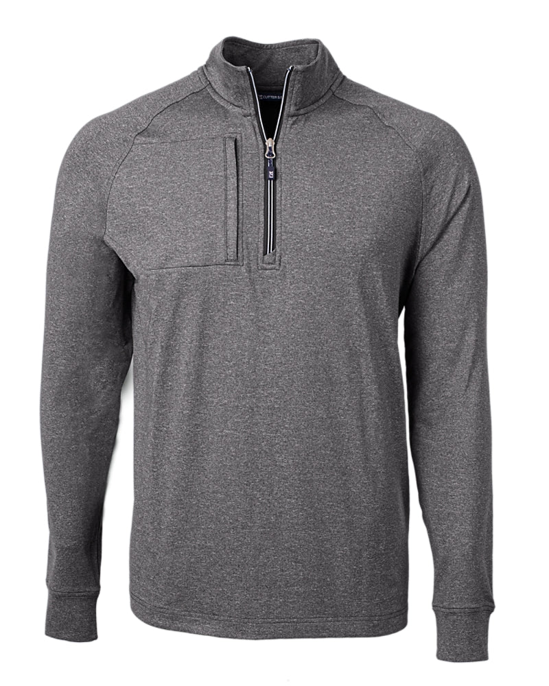2025 Cutter & Buck Men's Adapt Eco Heather 1/2 Zip Pullover - Black Heather
