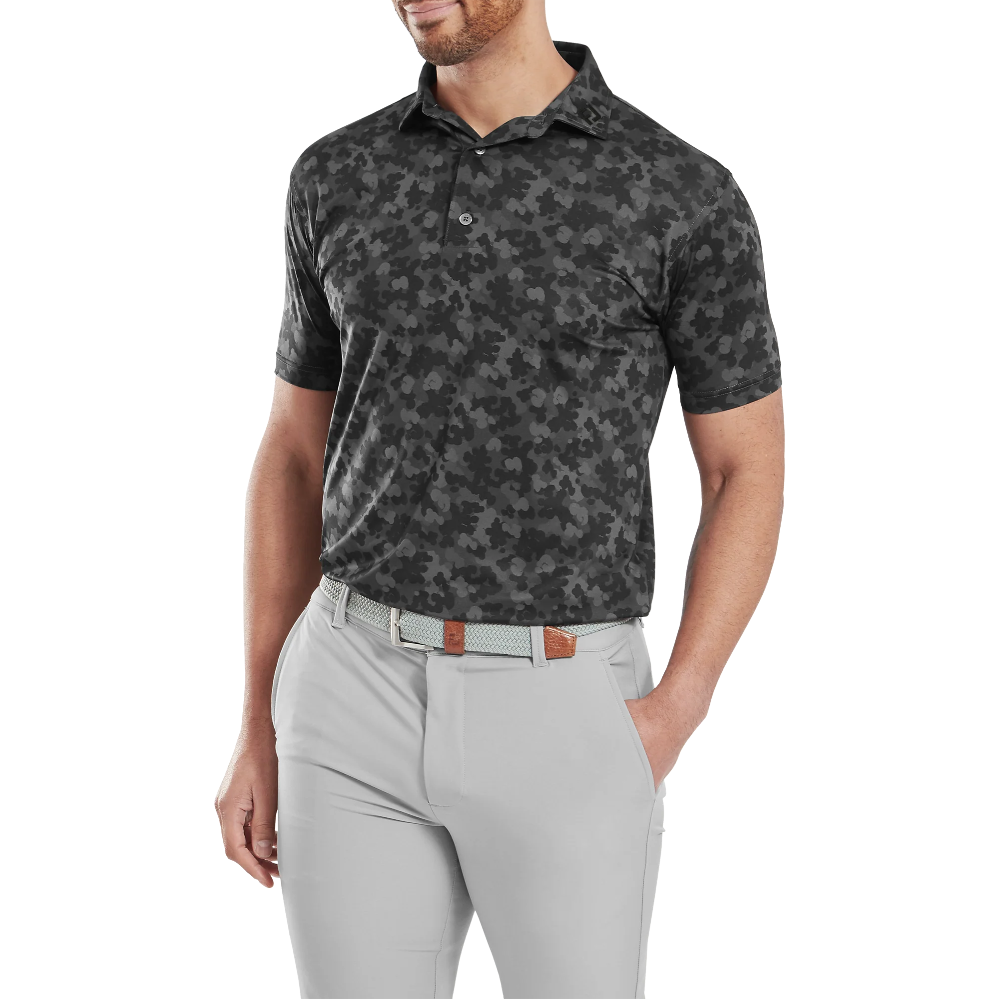 2025 FootJoy Men's Pop Camo Lisle Polo - Black