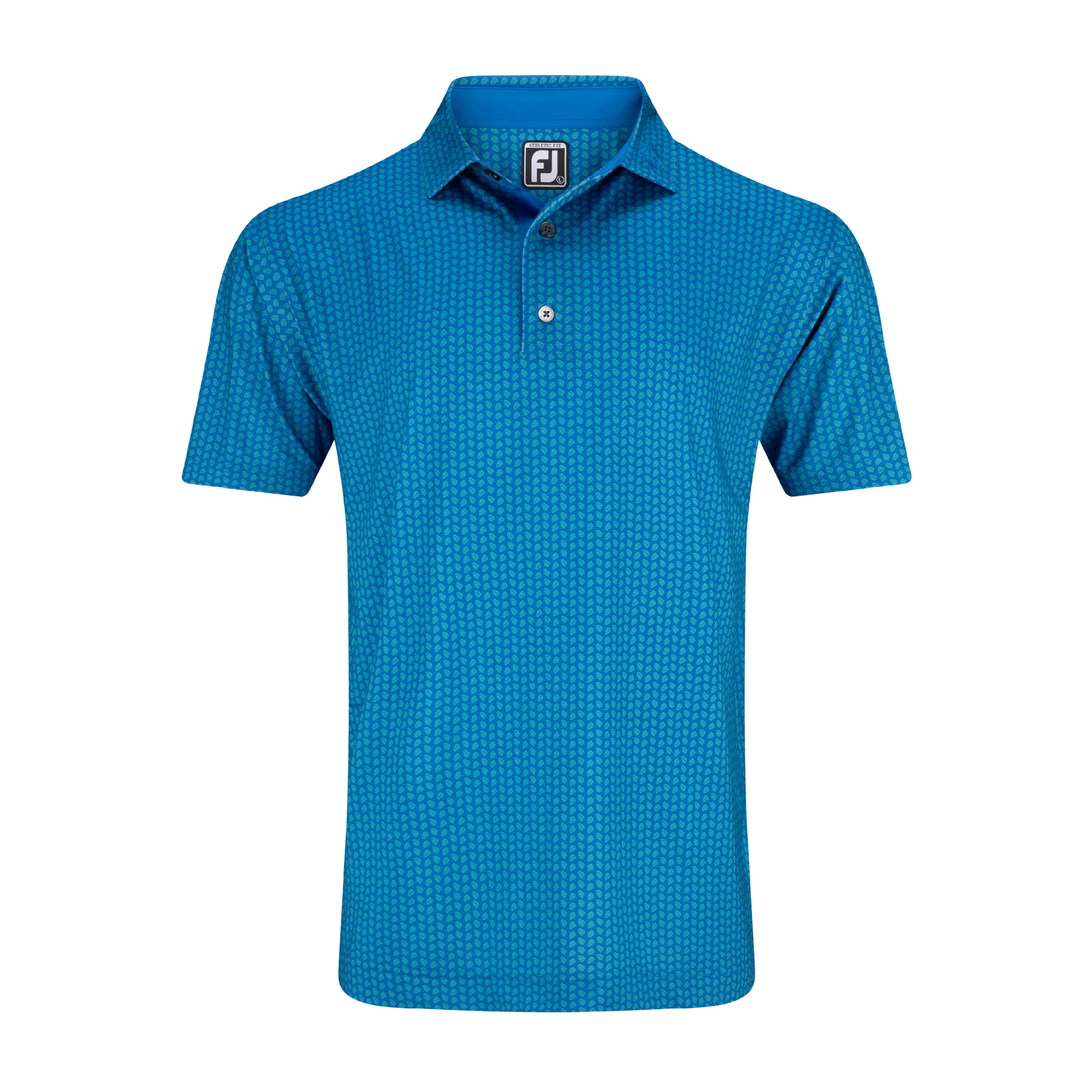 2025 FootJoy Men's Leaf Print Polo - Emerald / Blue