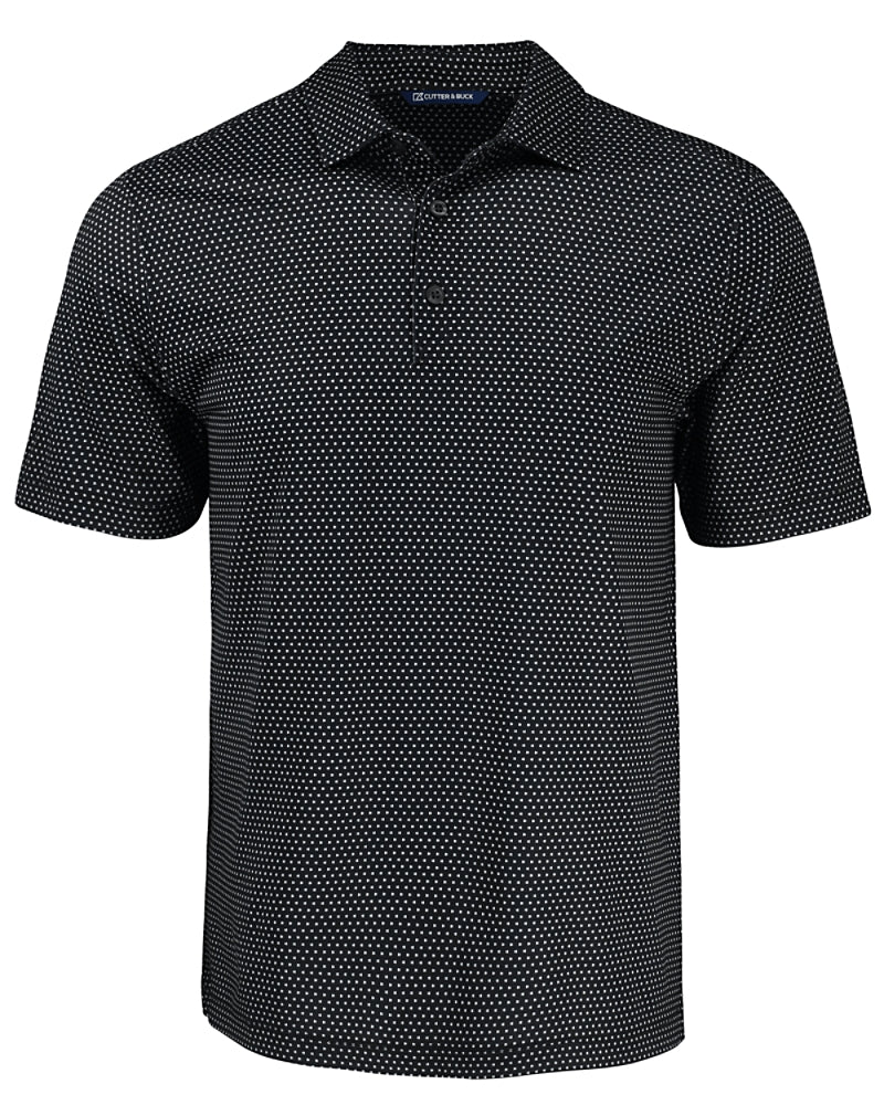 2025 Cutter & Buck Men's Pike Eco Shadow Check Print Polo - Black